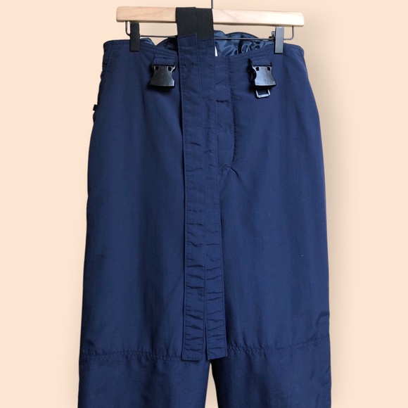 Vintage 90s Lands End Suspender Style Ski Snow Pants Navy Boys Large (14-16) - Picture 2 of 15